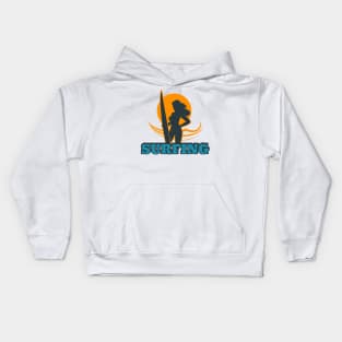 Surfing Colorful Emblem Kids Hoodie